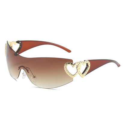 Trendy Y2K Heart-Shaped Sunglasses Unique Fashion Eyewear