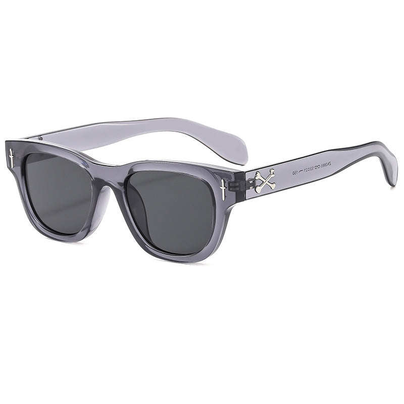 Trendy Square Sunglasses with Arrow Design UV400 Protection