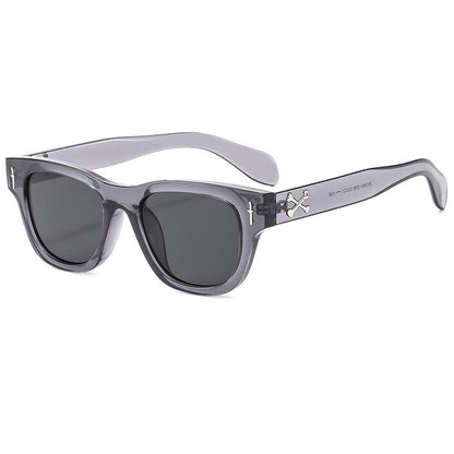 Trendy Square Sunglasses with Arrow Design UV400 Protection