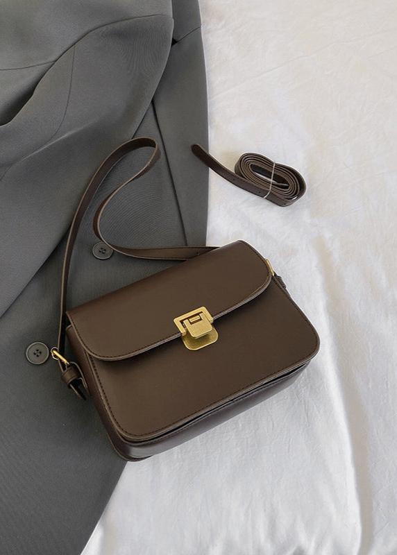 Compact PU Leather Crossbody Bag With Buckle