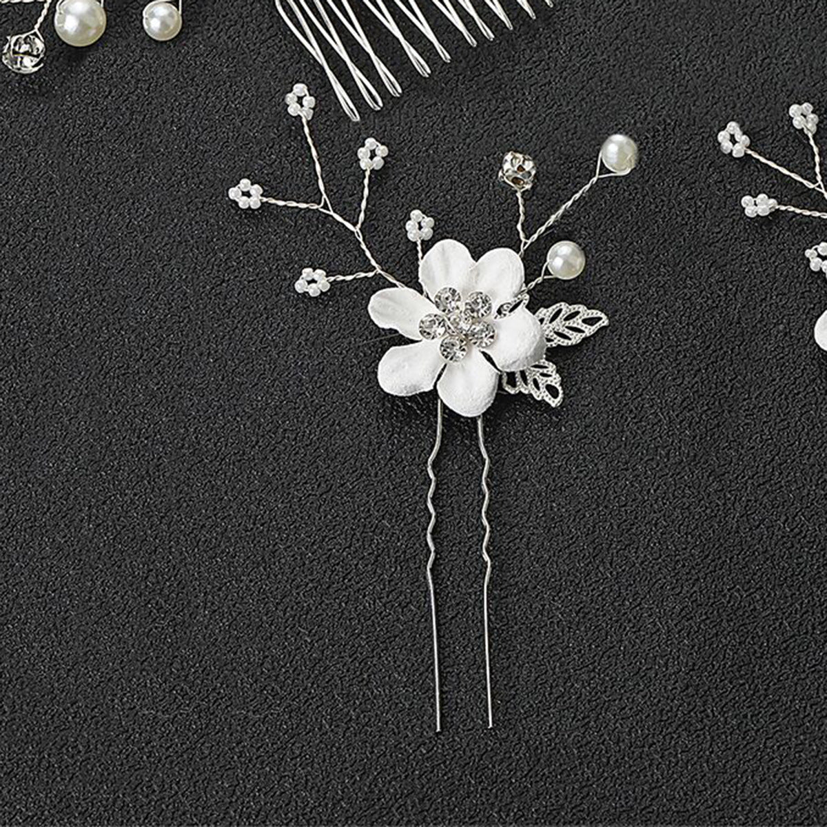 Bridal Floral Hair Accessories Forest Style Blue Flower Hairpin Wedding Hairpiece