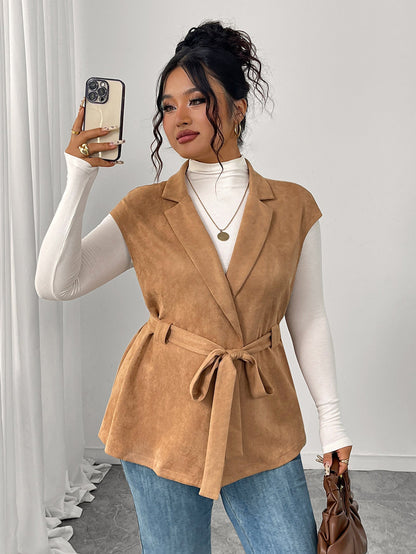 Trendy Solid Color Vest For Women - Loose Fit Sleeveless Layered Outerwear