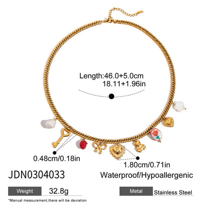 Beach Style Gold Pendant Scarf Necklace