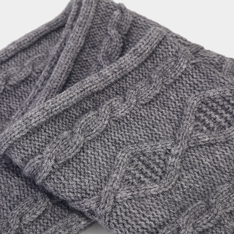 Winter Cable Knit Thermal Scarf Hat Gloves Sets
