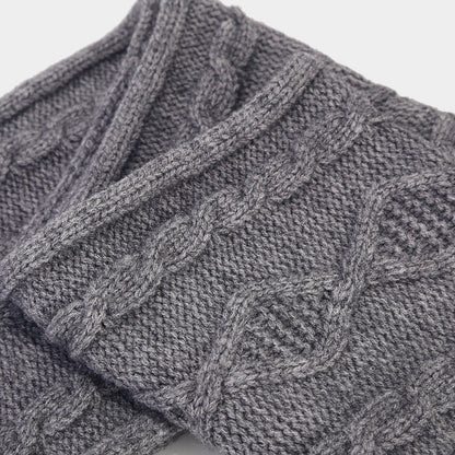 Winter Cable Knit Thermal Scarf Hat Gloves Sets