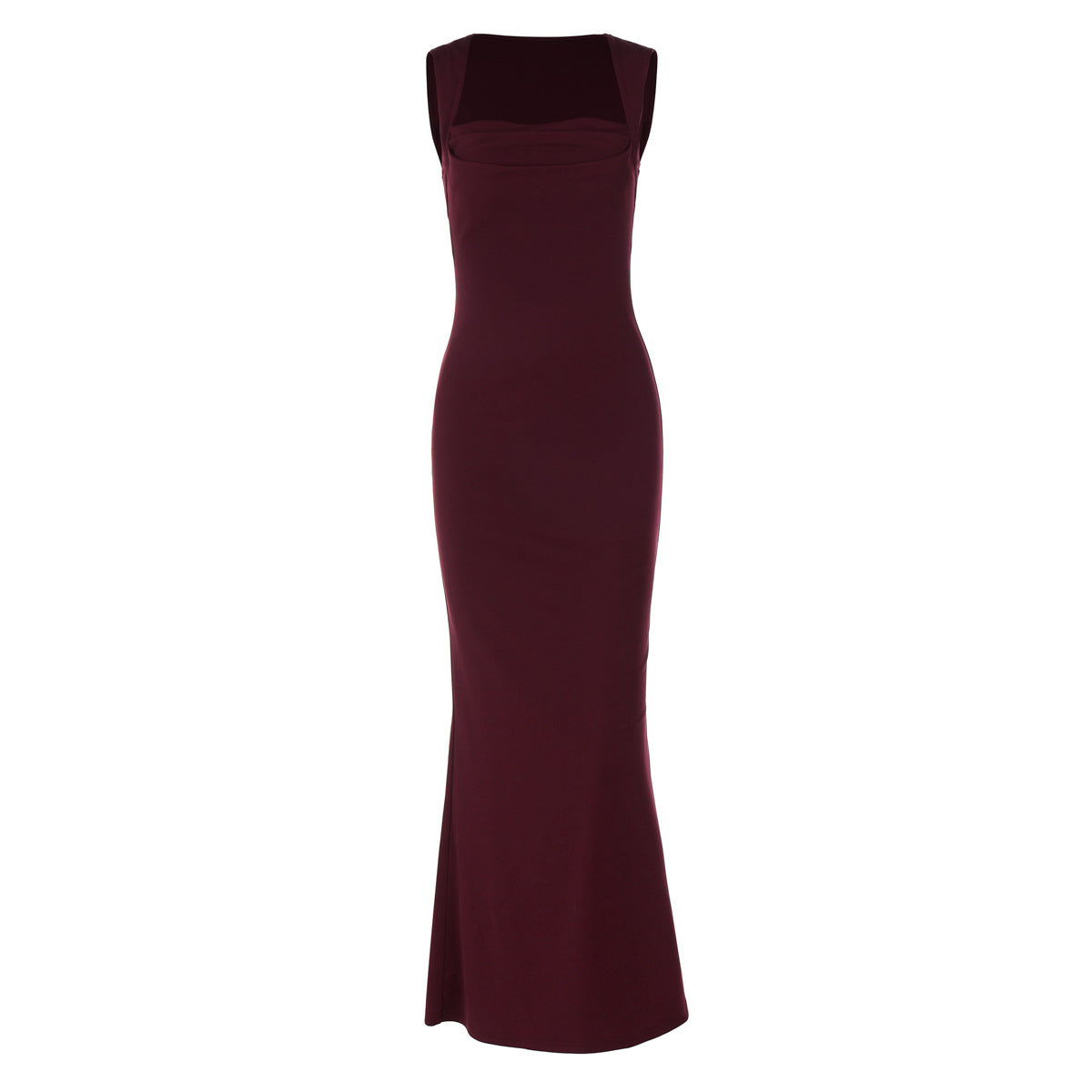 Elegant Sleeveless Dress with Square Neckline