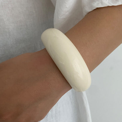 Creative Colorful Gradient Wide Cuff Bracelet Retro Metal Bangle