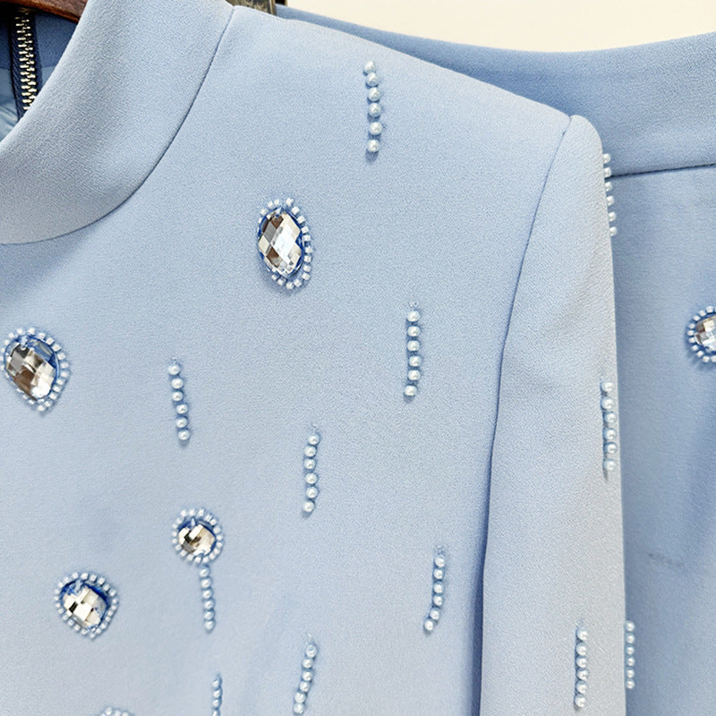 New Stylish Embellished Beaded Jacket And Long Skirt Set