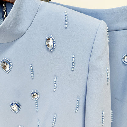 New Stylish Embellished Beaded Jacket And Long Skirt Set