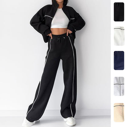 Women's Casual Hoodie Set Solid Color Polyester All-Season Activewear