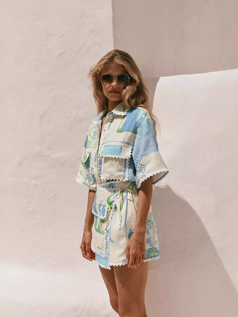 Chic Floral Print Two-Piece Dress Set for Women