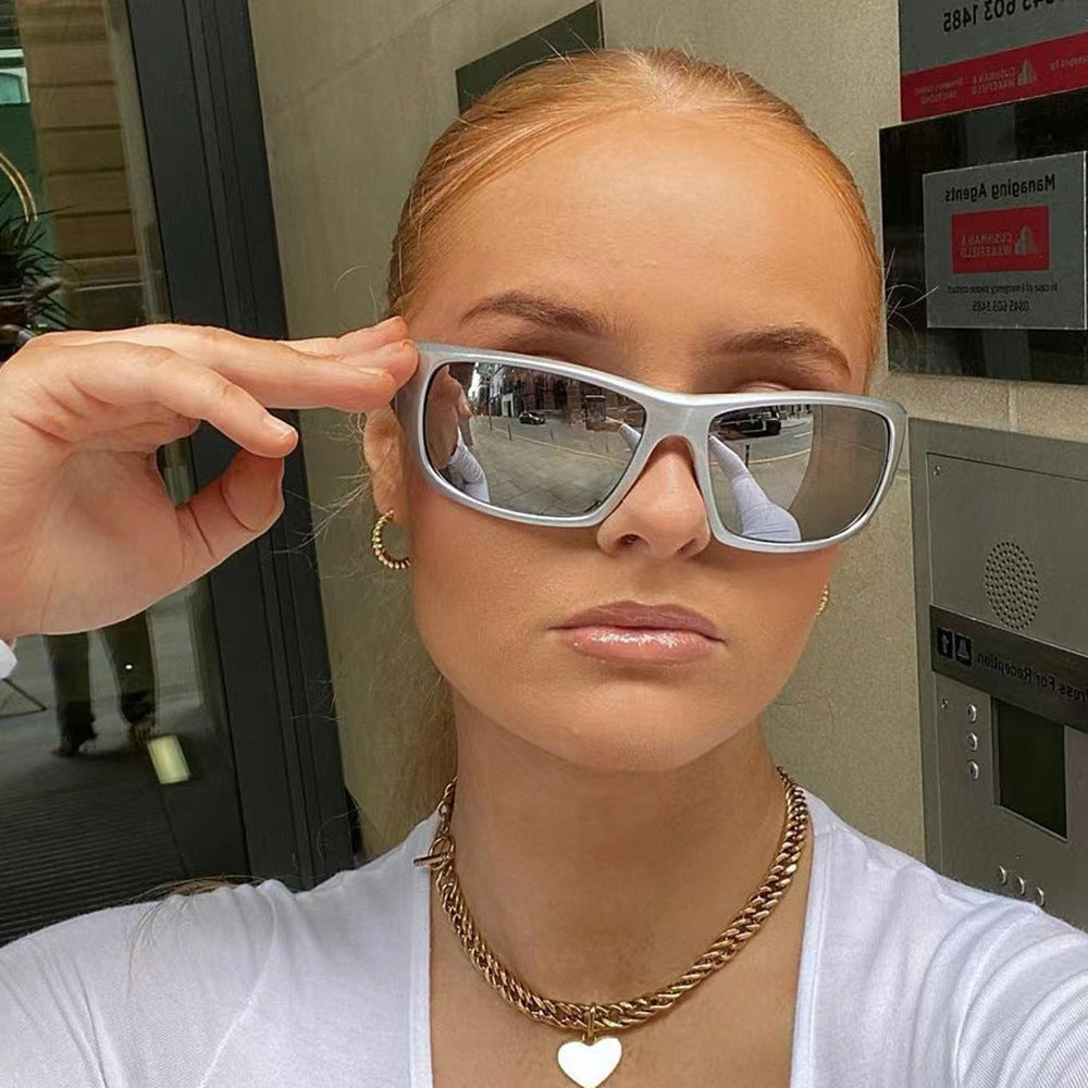 Y2K Stylish Oval Sunglasses Futuristic Fashion Shades