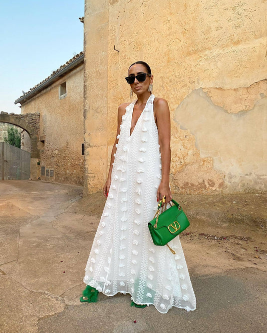 V-Neck Swing Streamer Dress