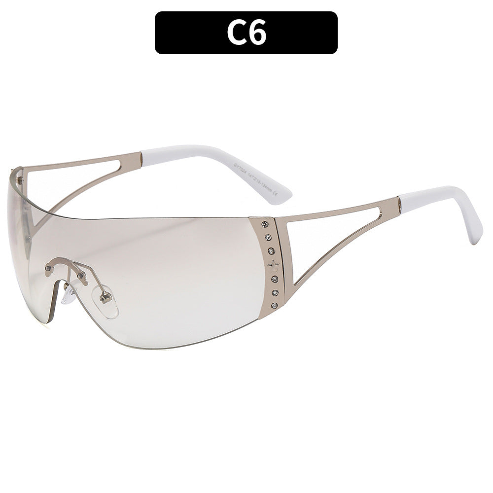 Retro Oval Metal Sunglasses with Gemstones for Outdoor Style