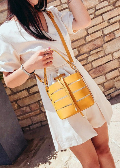 Structured Bucket Bag with Canvas Pouch