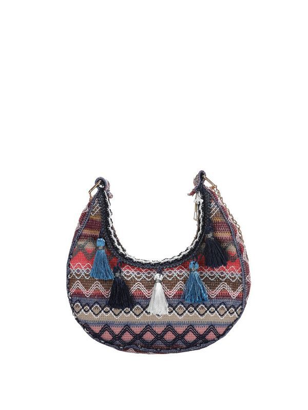 Embroidered Ethnic Style Fringe Shoulder Bag