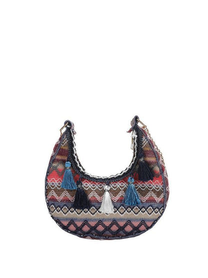 Embroidered Ethnic Style Fringe Shoulder Bag