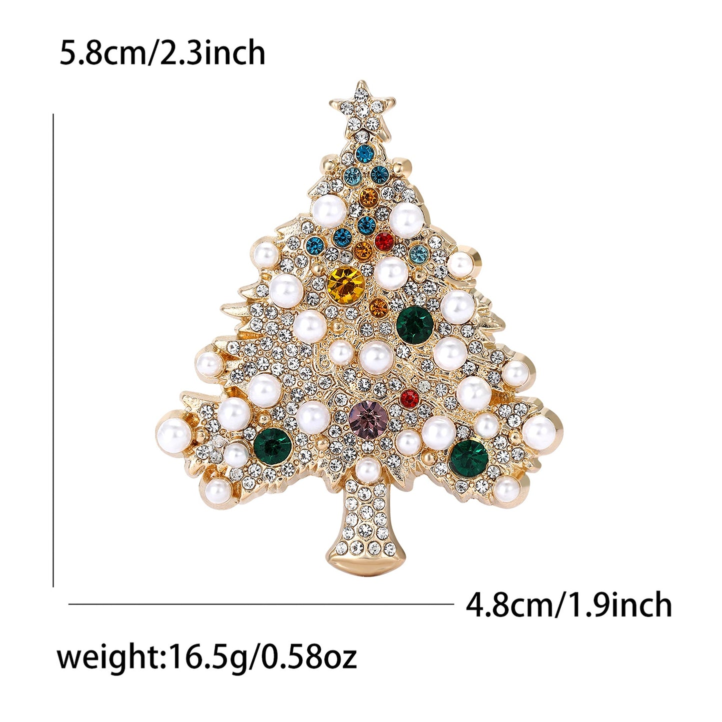 Sparking Rhinestone Christmas Tree Brooch Pin