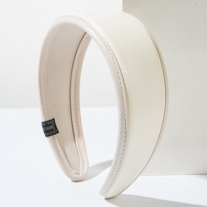 Vintage Wide Brim PU Leather Headband for Women