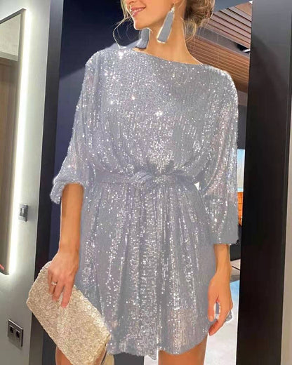 Shimmering Sequin Party Dress Cute Princess Dress