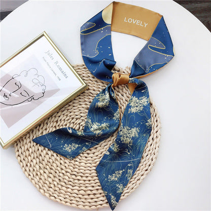 Silk Scarf Long Silk Scarf Braided Hair Tied Bag With Gift Spinning Literature And Art