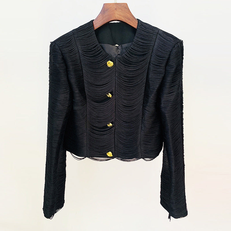 Fringe Jacket Set With Skirt Casual Streetwear