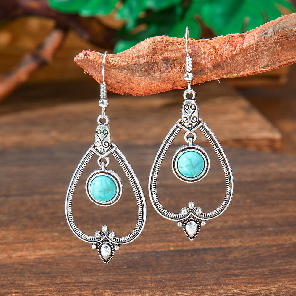 Bohemian Turquoise Earrings Vintage Style