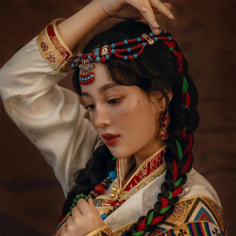 Tibetan Style Retro Ethnic Style Forehead Decoration Exotic Style Forehead Chain.Headwear