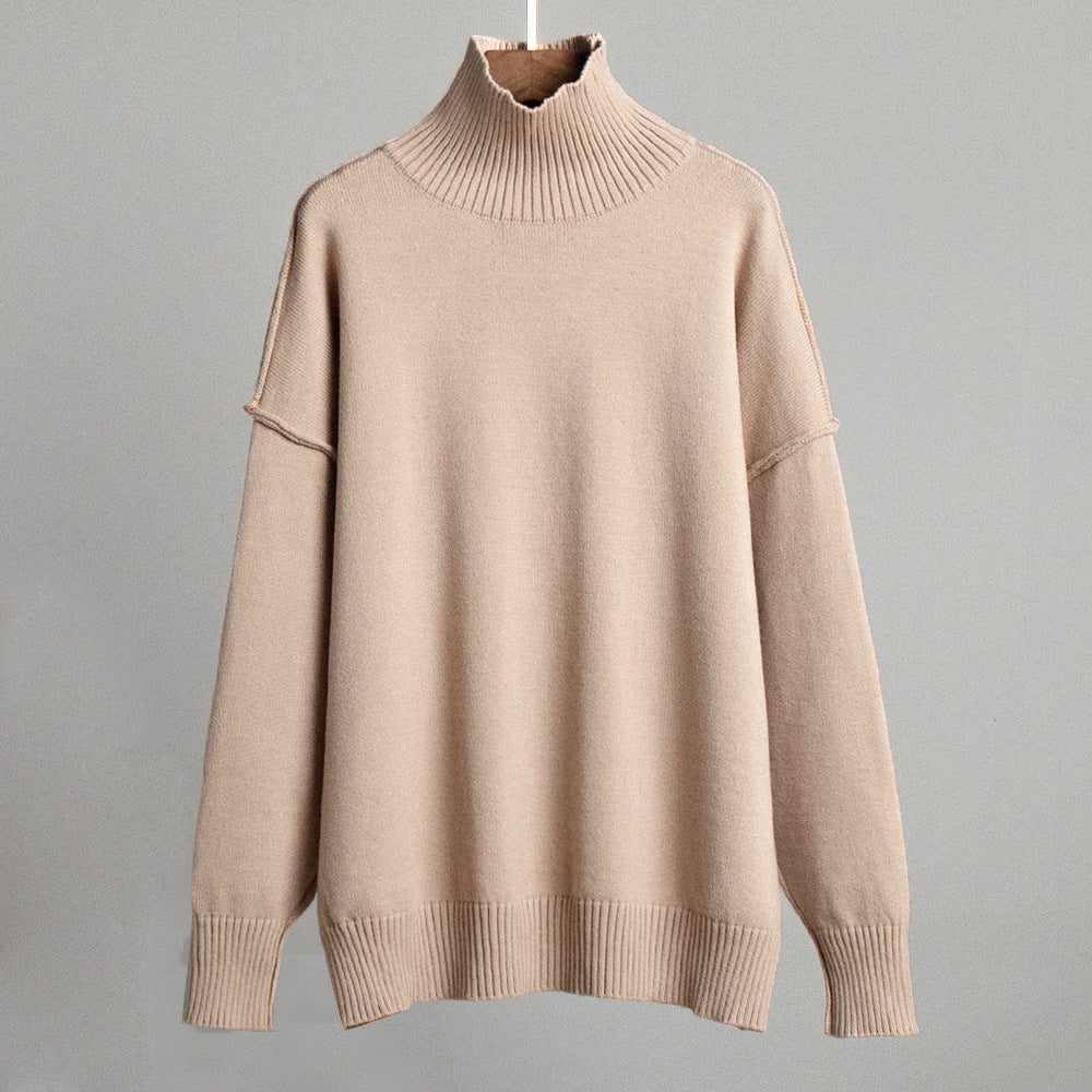 Casual Turtleneck Sweater for Women Cozy Knit Pullover
