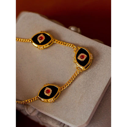 Fashion Trend Design Vintage Horse Eye Mystery Necklace Cuban Chain