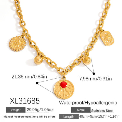 Skull Heart Pendant Stainless Steel Necklace Chic Luxury