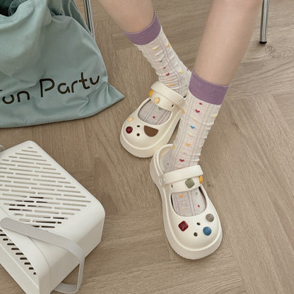 Rufia - Polka Dot and Heart Pattern Socks