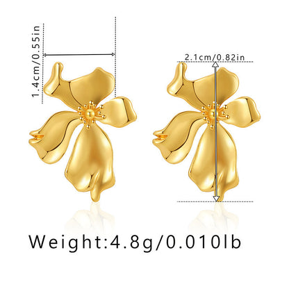 Elegant Irregular Flower Stud Earrings