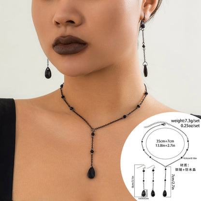 Gothic Vintage Blood Tear Drop Fringe Necklace For Women