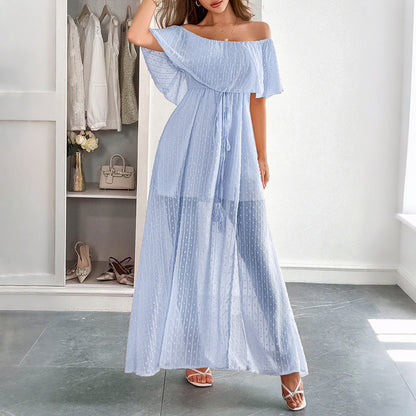 Elegant Strapless A-Line Maxi Dress for Women