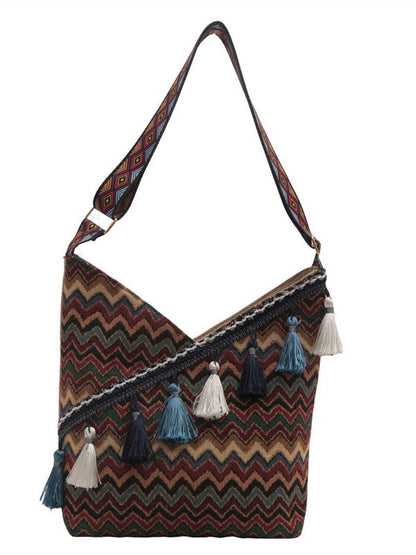 Trendy Bohemian Shoulder Bag Stylish Large Capacity Crossbody Bag