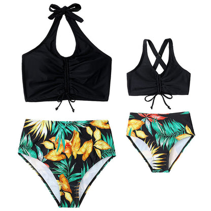 Kids Family Bikini Swimsuits Stylish Printed Swimwear