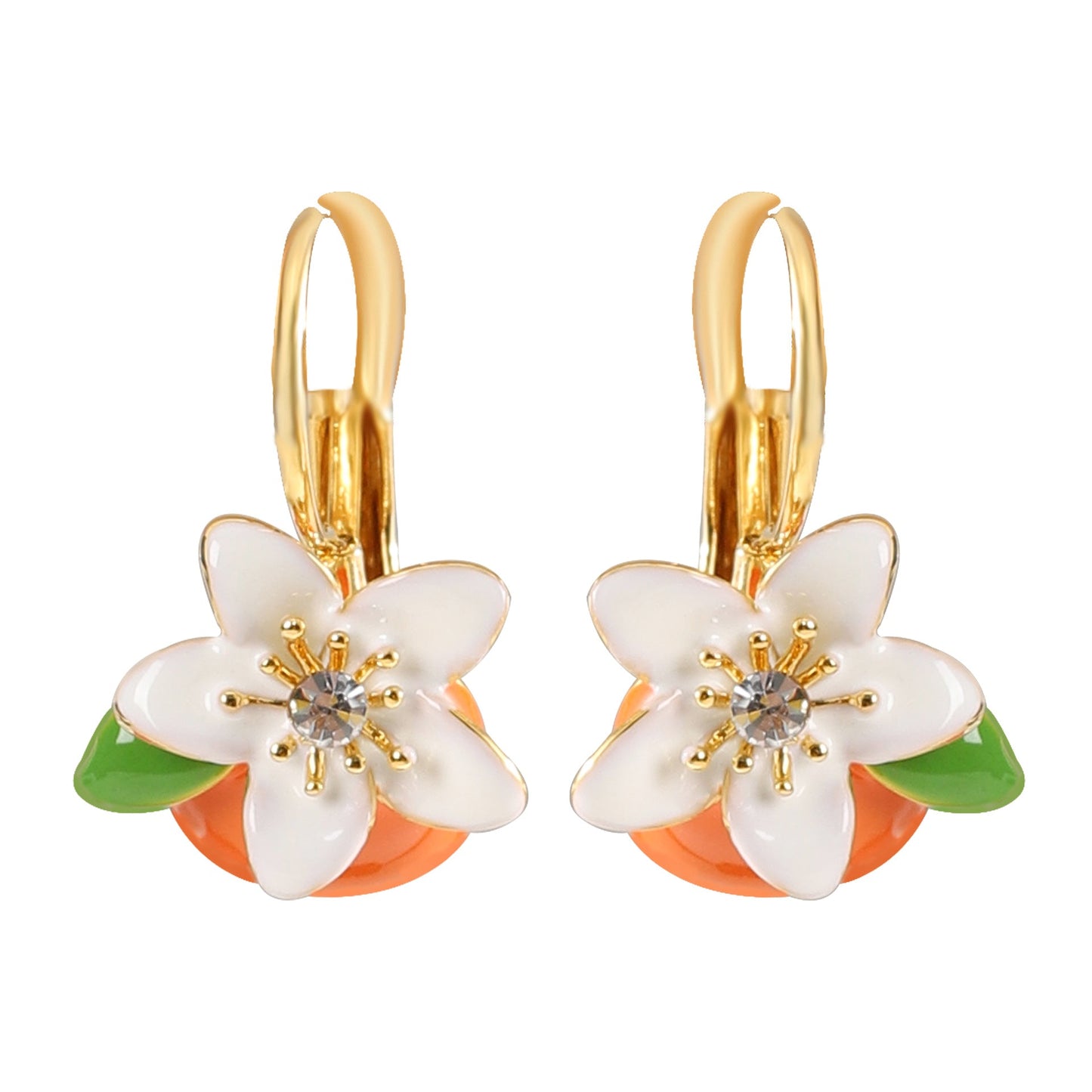 Floral Drop Oil Earrings Elegant Fresh Style