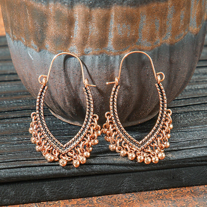 Retro Geometric Tassel Earrings Vintage Style for Women