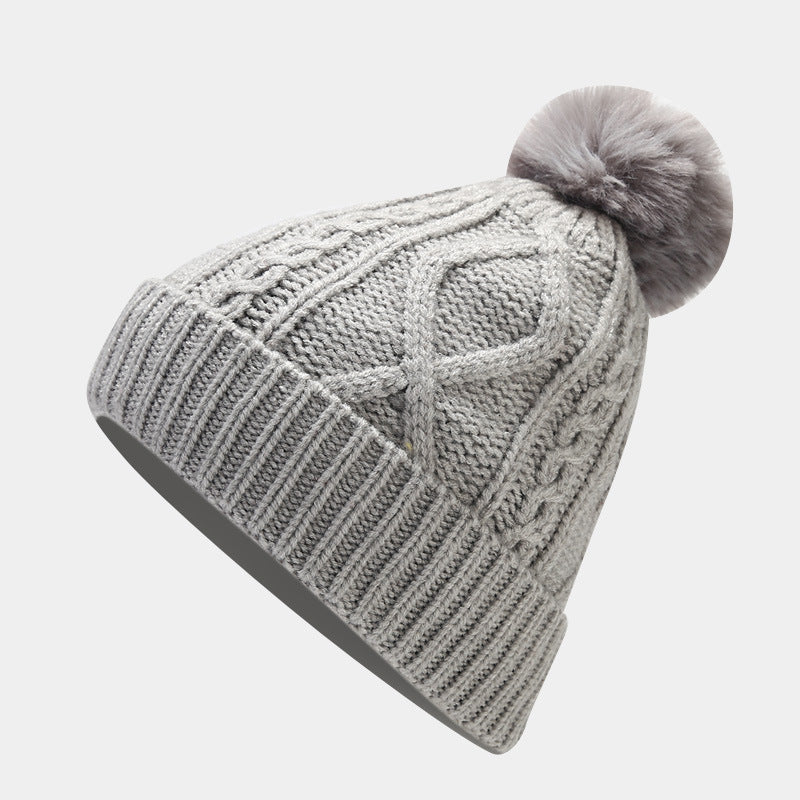 Solid Color Twist Simple Knit Hat & Scarf Sets
