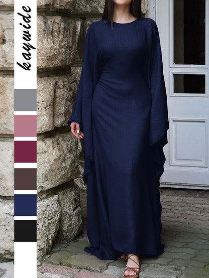 Elegant Solid Color Long Sleeve Dress for Women