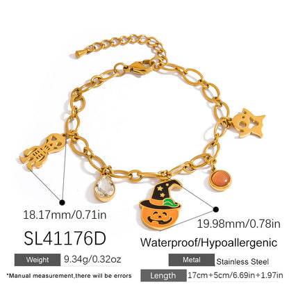 DIY Stainless Steel Halloween Necklace Bracelet Earring Set