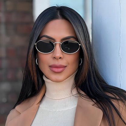 Retro Oval Hip-Hop Fashion Sunglasses Unisex Outdoor UV Protection