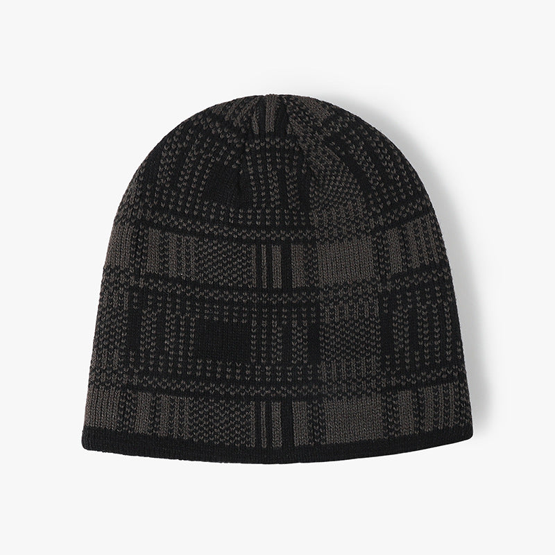 Trendy Striped Color Block Warm Knit Beanie Hat