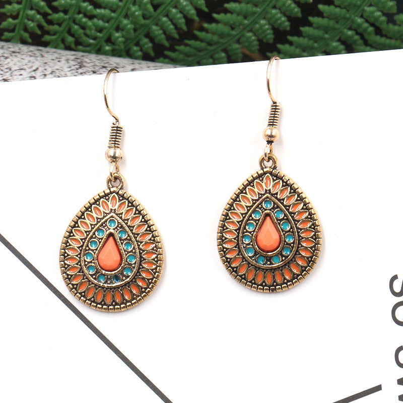 Exaggerated Bohemian Long Dangle Earrings Geometric Alloy Teardrop Tassel Earrings