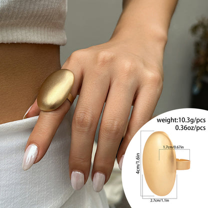 Exaggerated French Wrinkled Metal Ring Floral Design