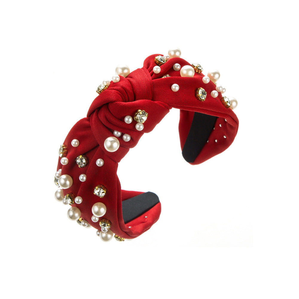 Wide Headband with Pearl Detail for Stylish Women