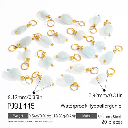 Fashion Stainless Steel Natural Stone Pendant Earrings