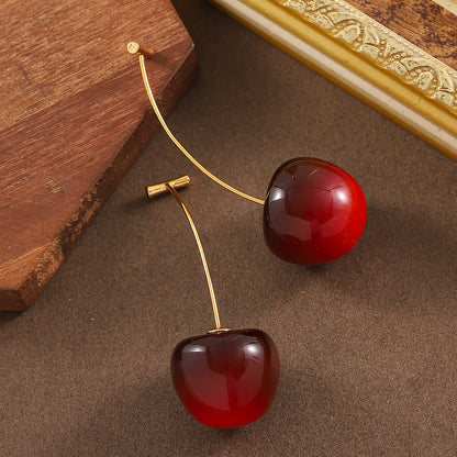 Cherry Fruit Earrings 16K Gold Plated Jewelry Stylish And Chic