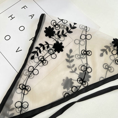 Lace Headband with Black Trim